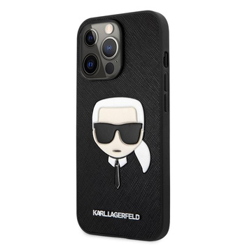 Karl Lagerfeld Saffiano Ikonik Karl`s Head - iPhone 13 Pro Max Tasche (schwarz)